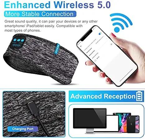 سماعات رأس لاسلكية للنوم 2023سماعات أذن ناعمة مرنة ومريحة