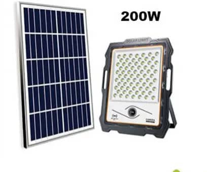 مصباح الطاقة الشمسية السحري مزود بكاميرا مع الأضواء الكاشفة مع محس حركة 200w