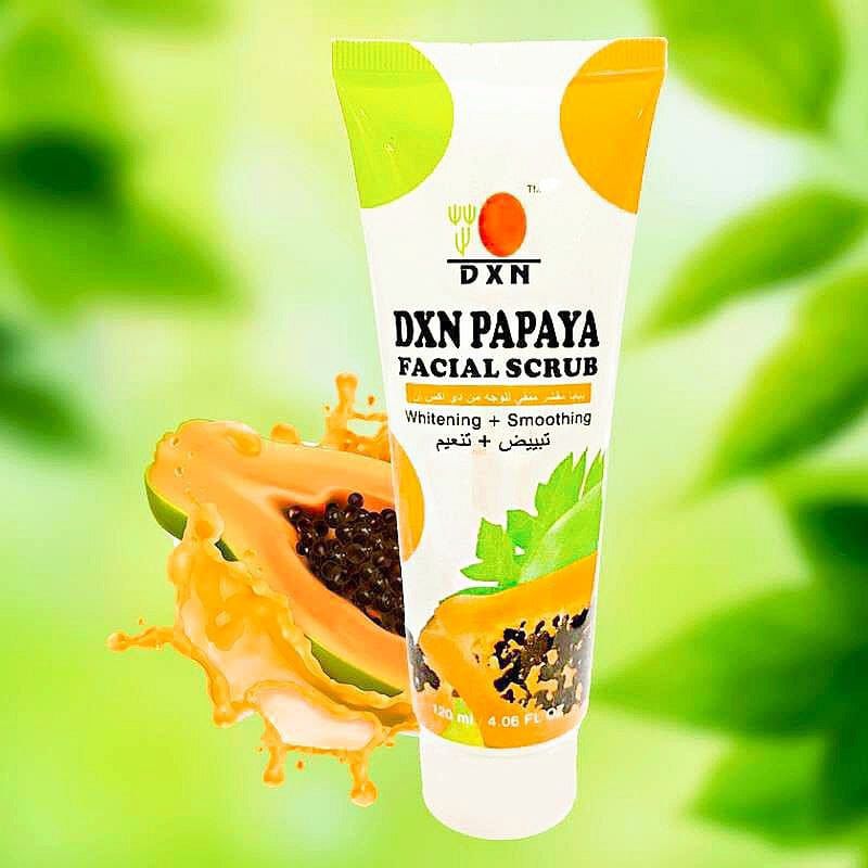 مقشر الوجه بالبابايا من DXN — تقشير لطيف وتنظيف عميق مع خلاصة الجانوديرما